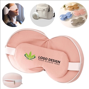2-in-1 Foldable Breathable Travel Neck Pillow with Eye Mask